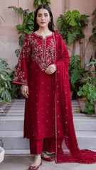Embroidery lawn with chiffon duppata