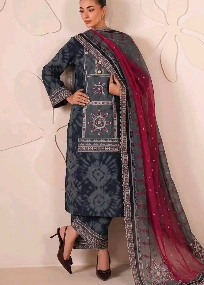Embroidery Printed Lawn 3pc