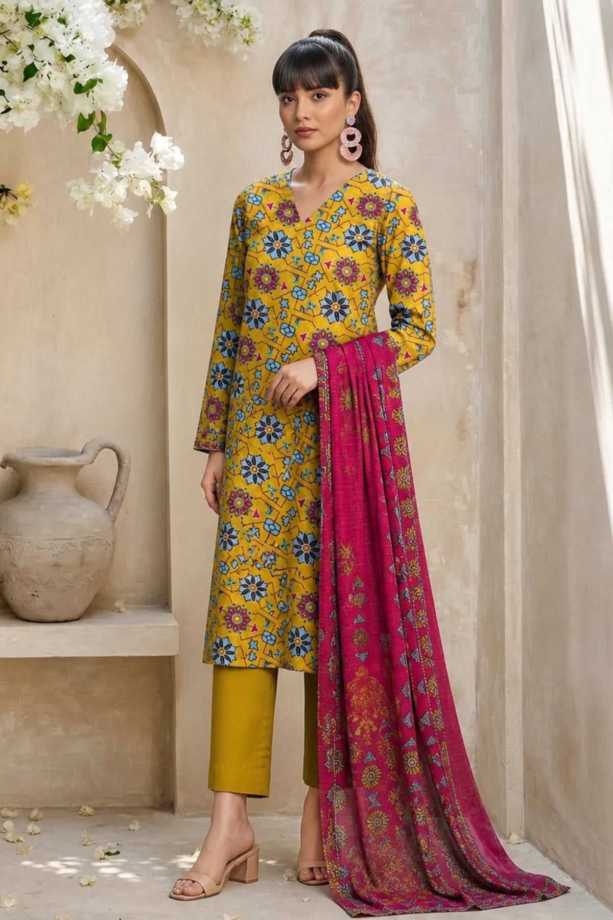 3 Piece Print Lawn Suit (Unstitched)
