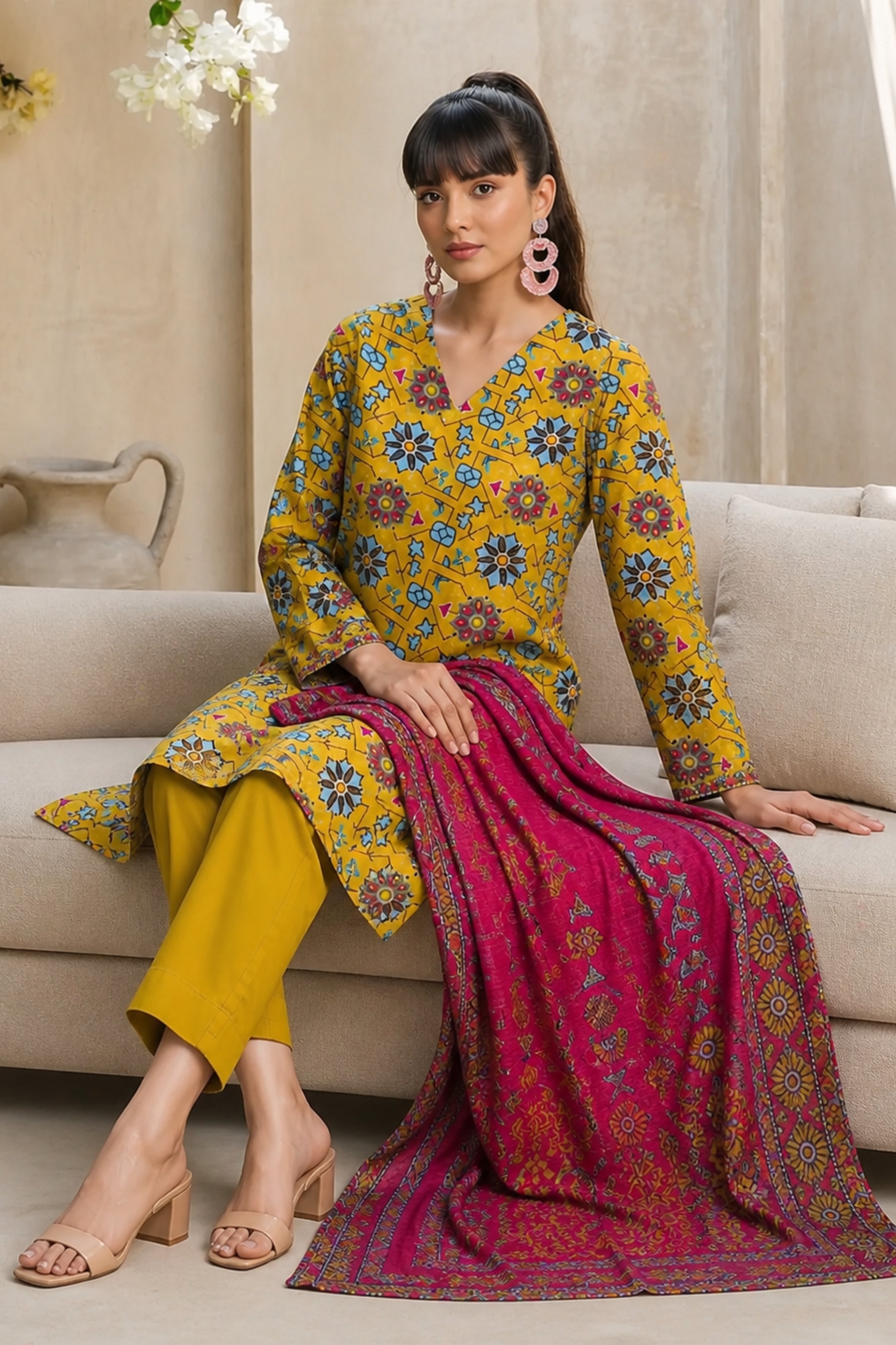 3 Piece Print Lawn Suit (Unstitched)