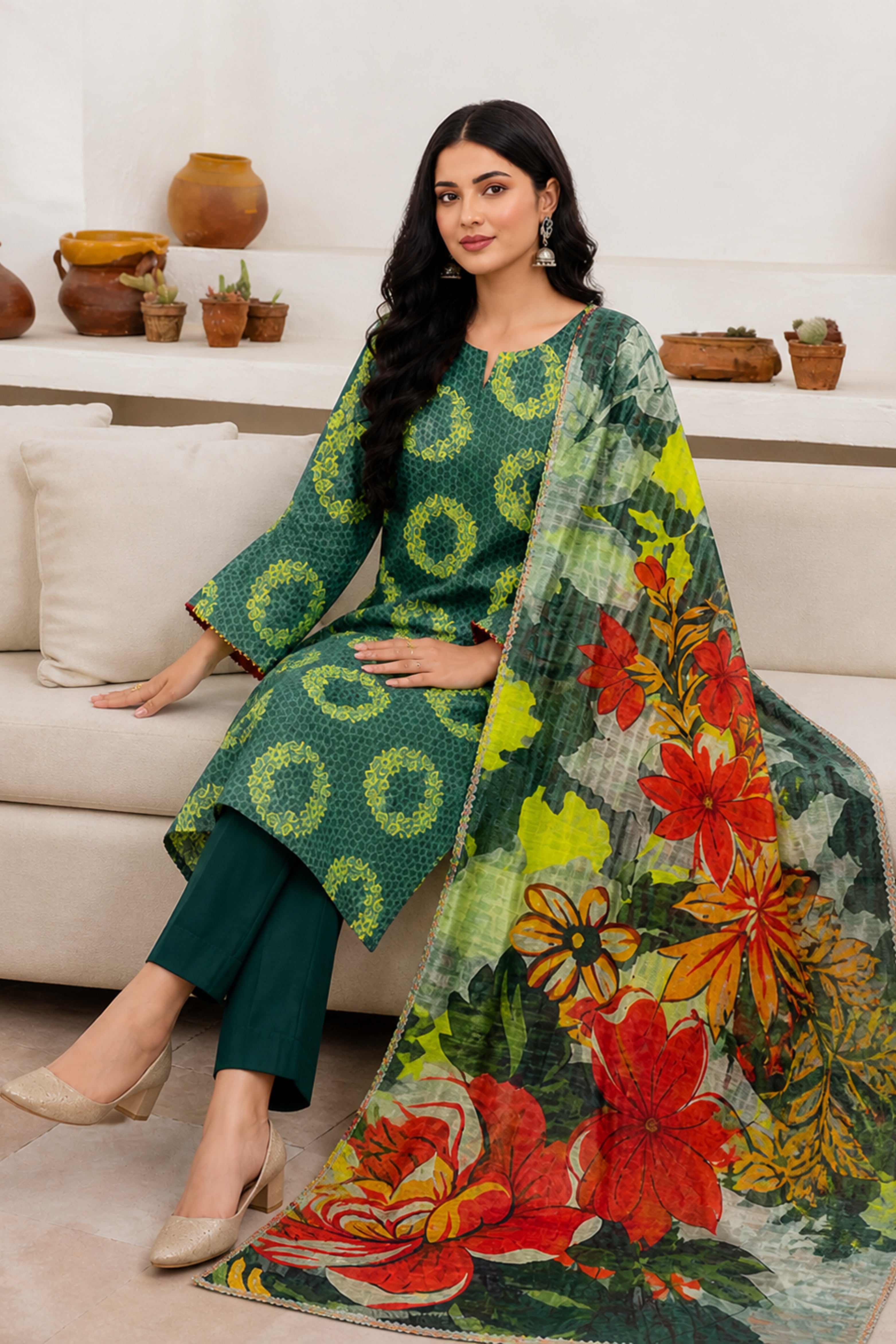 3 Piece Print Lawn Suit (Unstitched)