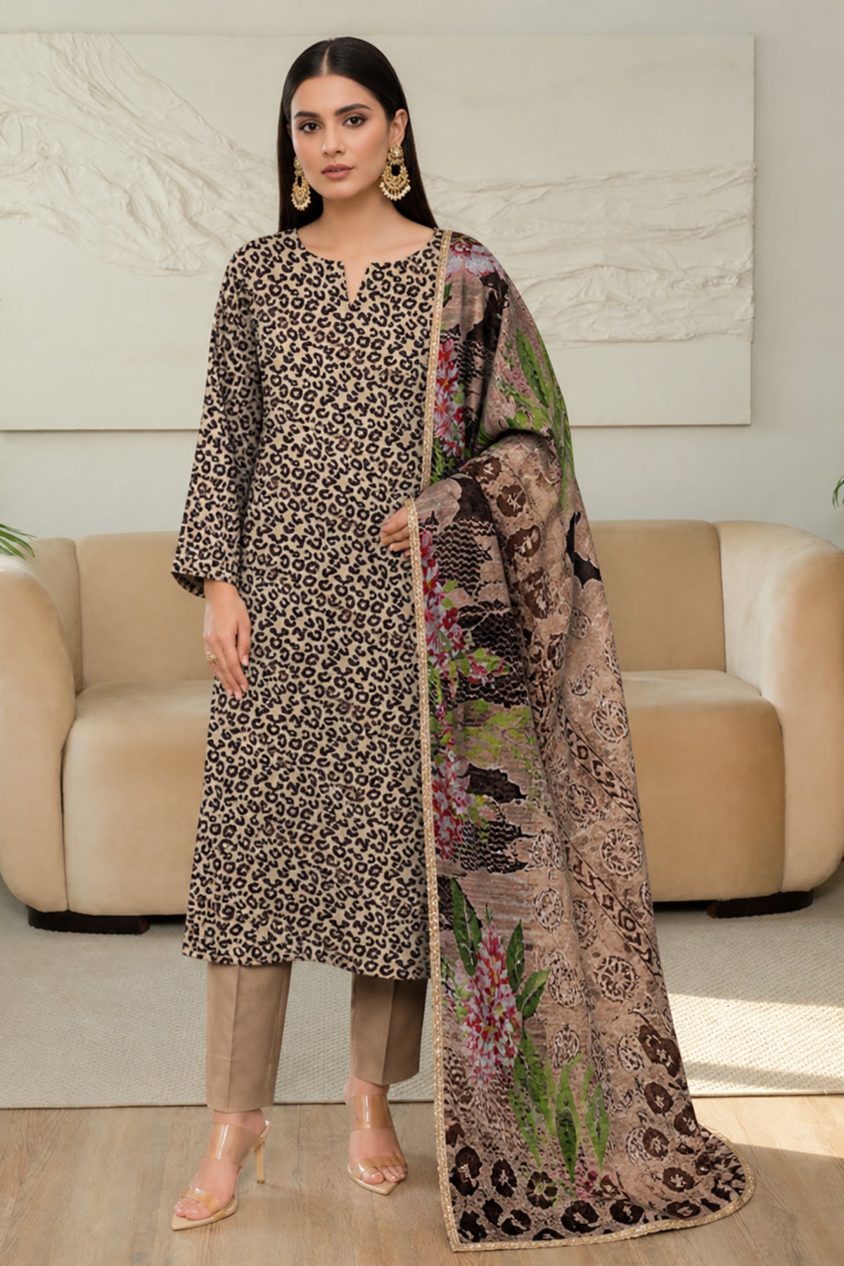 3 Piece Print Lawn Suit (Unstitched)