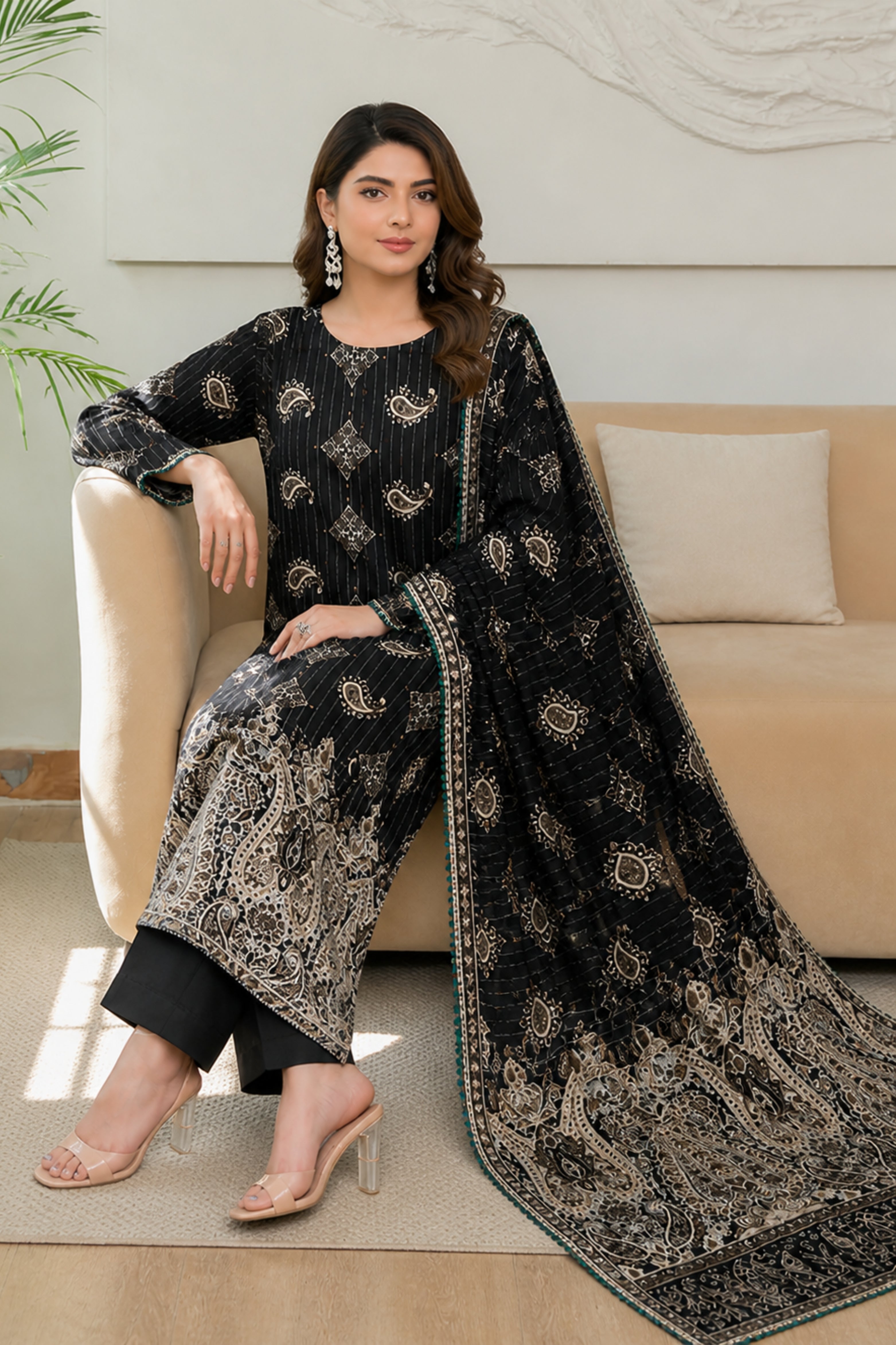 3 Piece Print Lawn Suit (Unstitched)