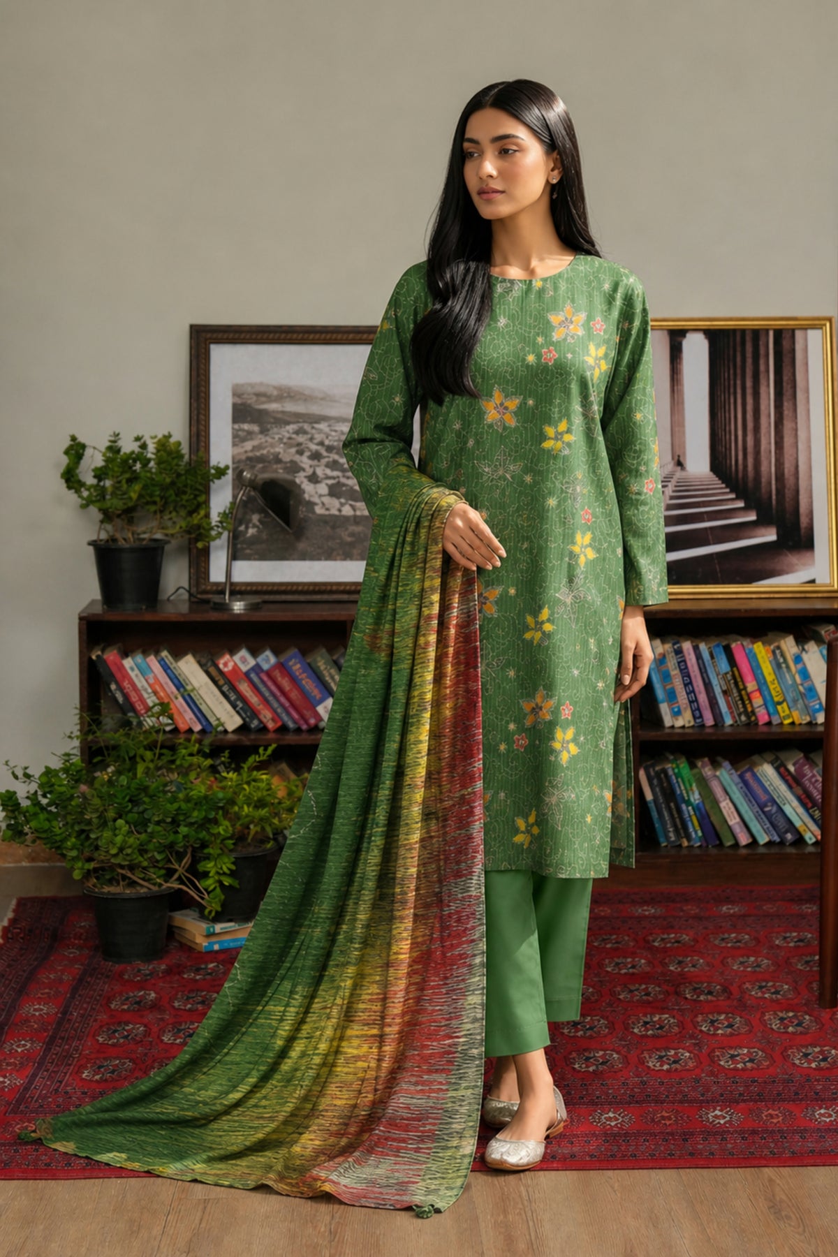 3 Piece Print Lawn Suit (Unstitched)