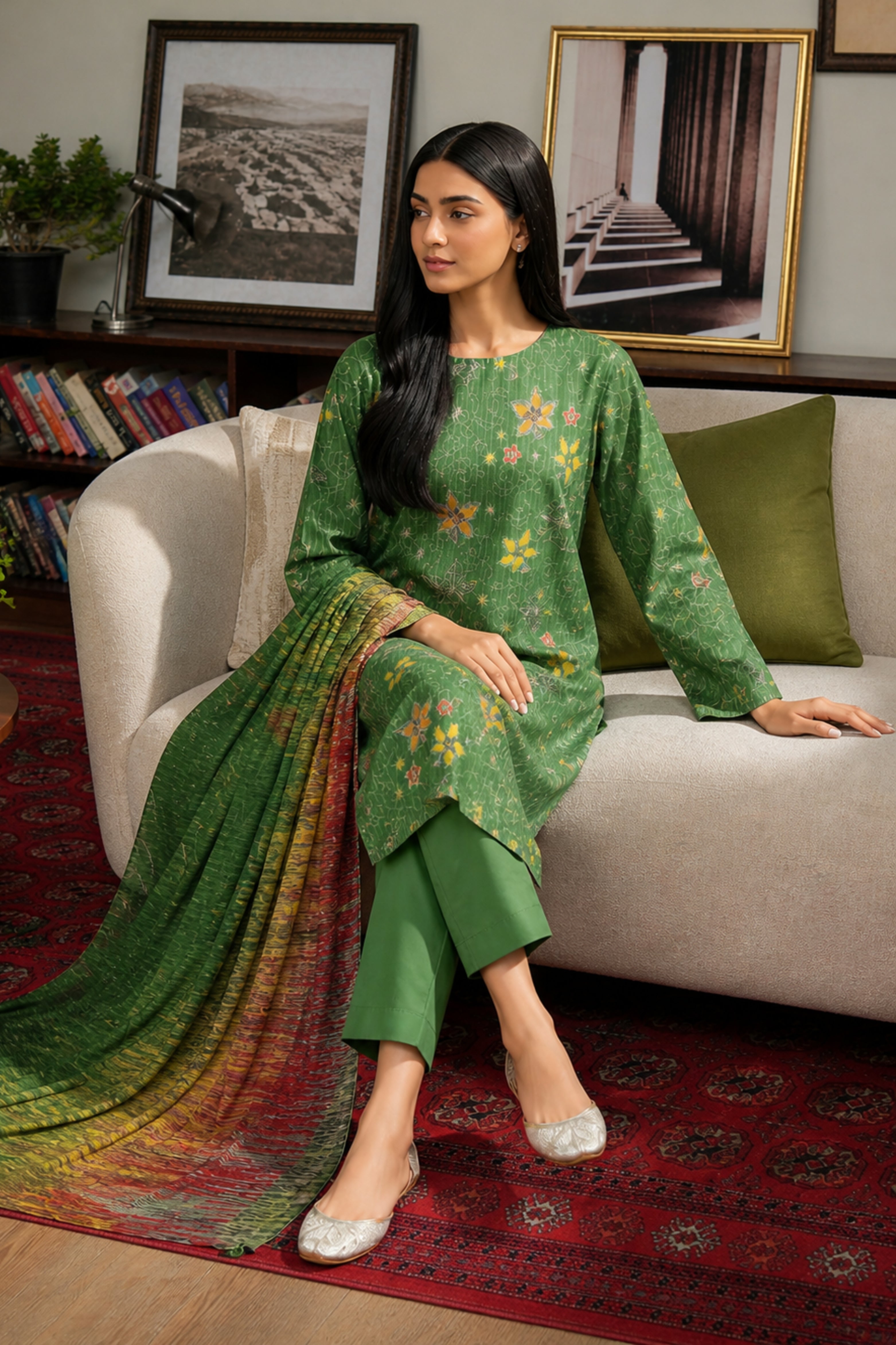 3 Piece Print Lawn Suit (Unstitched)