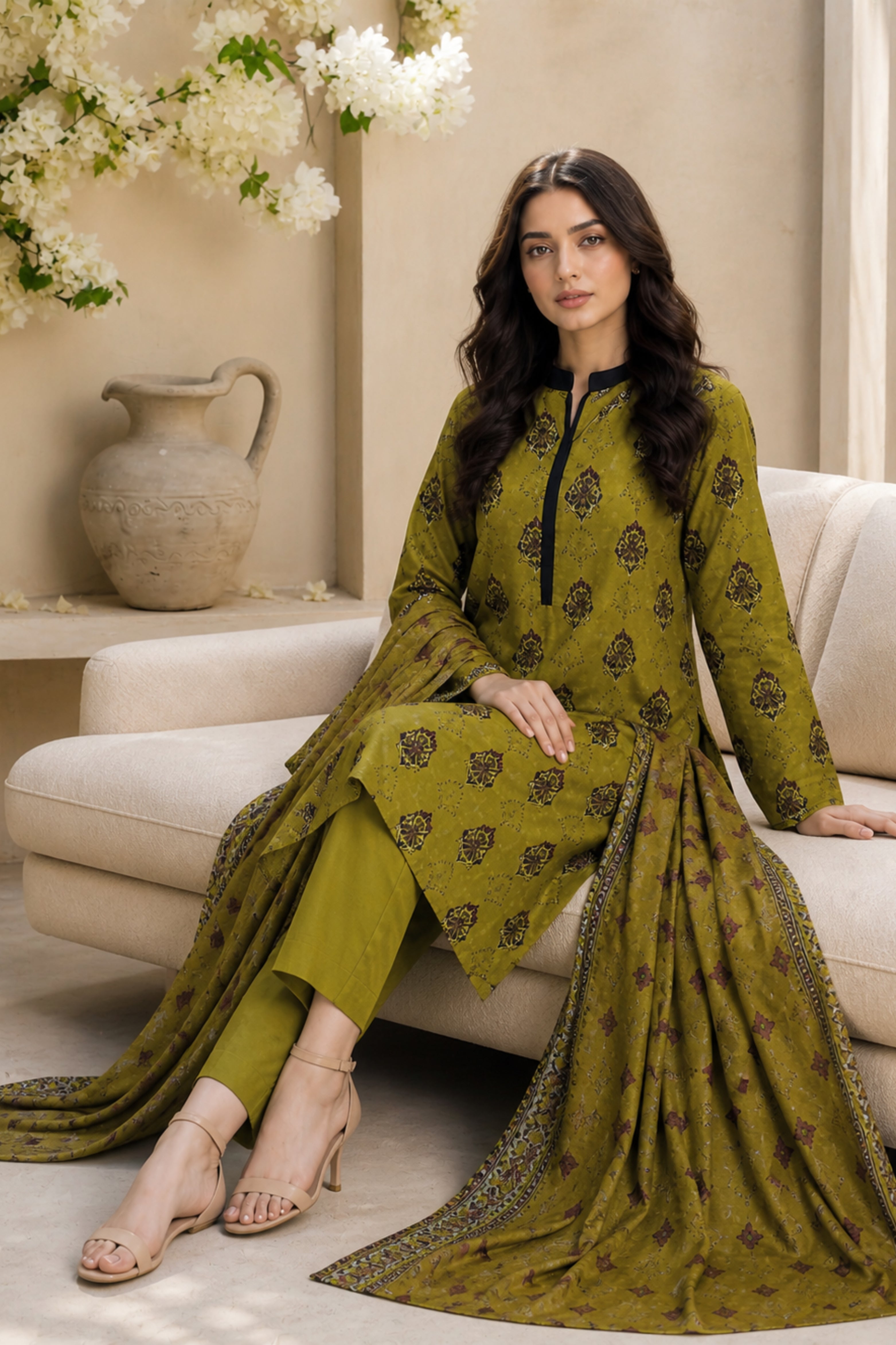 3 Piece Print Lawn Suit (Unstitched)