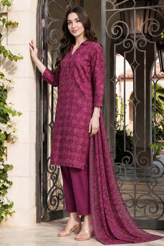 3 Piece Print Lawn Suit (Unstitched)