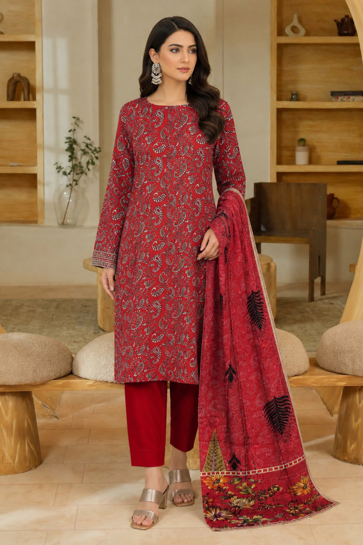 3 Piece Print Lawn Suit (Unstitched)