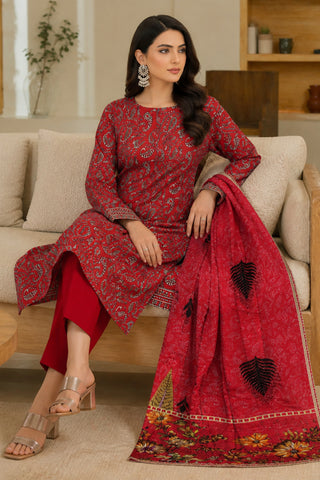 3 Piece Print Lawn Suit (Unstitched)