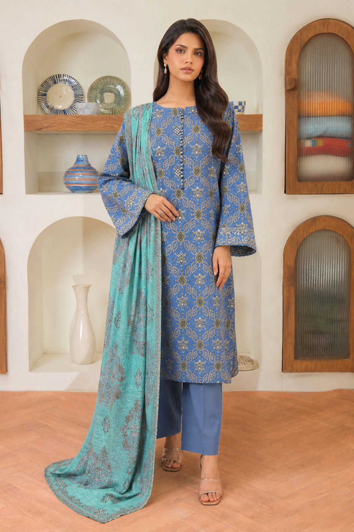 3 Piece Print Lawn Suit (Unstitched)