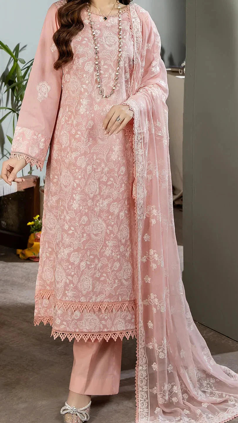 Embroidery lawn with chiffon dupatta