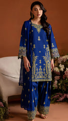 Embroidery lawn with chiffon duppata