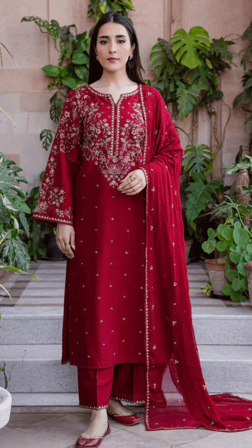 Embroidery lawn with chiffon duppata